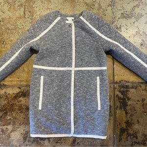 Gray and White Raglan Sleeve Jacket
